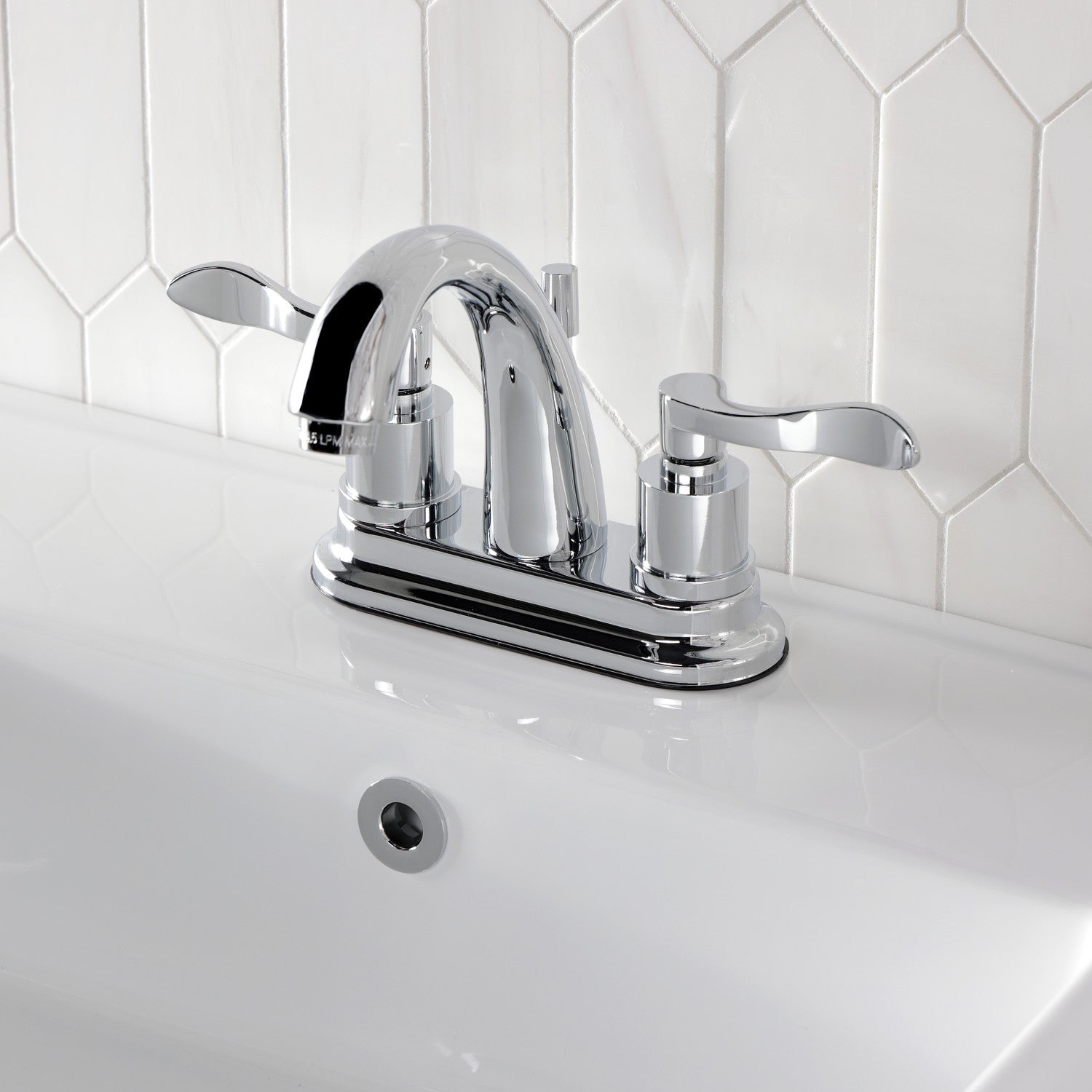 Kingston Tulare KS8611DFLDouble-Handle 3-Hole Deck Mount 4-Inch Centerset Bathroom Faucet with Brass Pop-Up, Polished Chrome — thumbnail 2